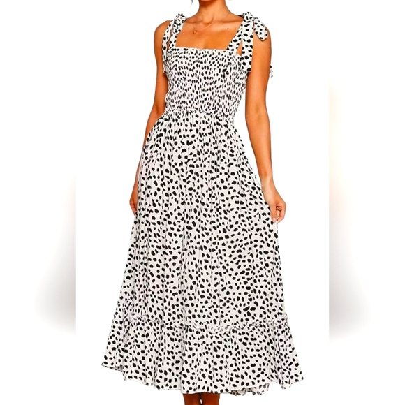 R.Vivimos Dresses & Skirts - R.Vivimos NWT black/white polka dot maxi dress Size 4/6